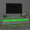 Betoninharmaa tv-taso led-valoilla Ranciu 195x35x40cm