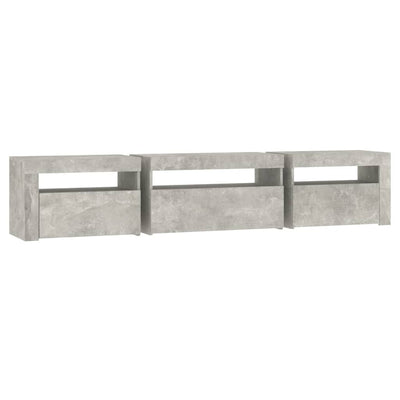 TV-taso LED-valoilla betoninharmaa 195x35x40 cm