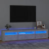 TV-taso LED-valoilla betoninharmaa 195x35x40 cm