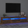 TV-taso LED-valoilla savutammi 195x35x40 cm