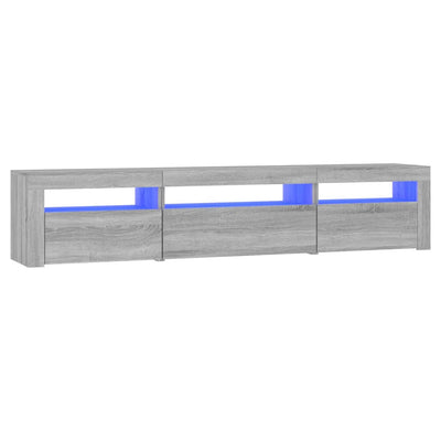 TV-taso LED-valoilla harmaa Sonoma 195x35x40 cm