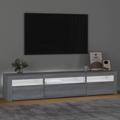 TV-taso LED-valoilla harmaa Sonoma 195x35x40 cm