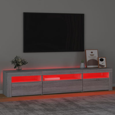 Harmaa tv-taso led-valoilla Ranciu 195x35x40cm