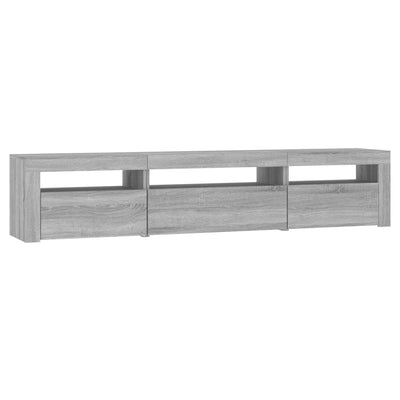 TV-taso LED-valoilla harmaa Sonoma 195x35x40 cm