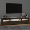 TV-taso LED-valoilla ruskea tammi 195x35x40 cm