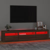 TV-taso LED-valoilla ruskea tammi 195x35x40 cm