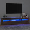 TV-taso LED-valoilla ruskea tammi 195x35x40 cm