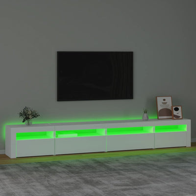 Valkoinen tv-taso led-valoilla Harghitei 270x35x40cm