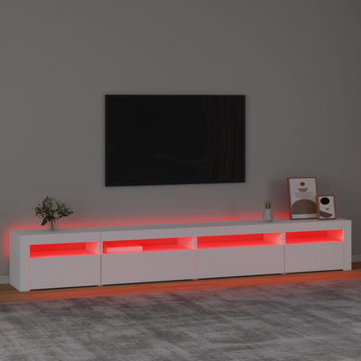 Valkoinen tv-taso led-valoilla Harghitei 270x35x40cm