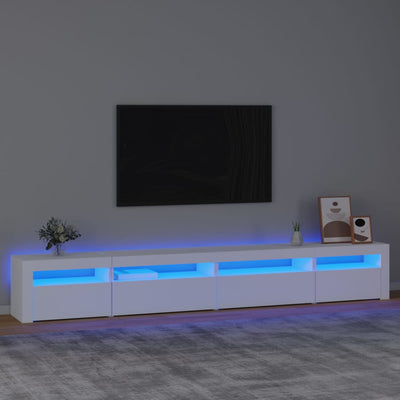 Valkoinen tv-taso led-valoilla Harghitei 270x35x40cm