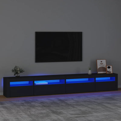 Musta tv-taso led-valoilla Harghitei 270x35x40cm