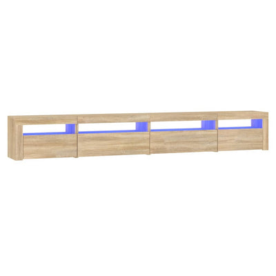 TV-taso LED-valoilla Sonoma-tammi 270x35x40 cm