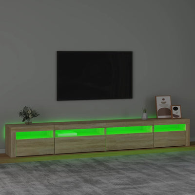 TV-taso LED-valoilla Sonoma-tammi 270x35x40 cm