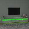 Betoninharmaa tv-taso led-valoilla Harghitei 270x35x40cm