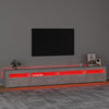 TV-taso LED-valoilla betoninharmaa 270x35x40 cm