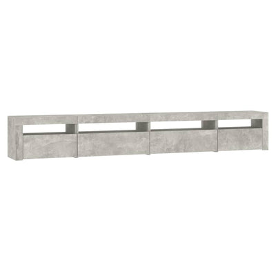 TV-taso LED-valoilla betoninharmaa 270x35x40 cm