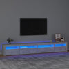 TV-taso LED-valoilla betoninharmaa 270x35x40 cm