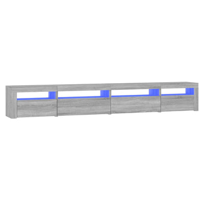 Harmaa tv-taso led-valoilla Harghitei 270x35x40cm