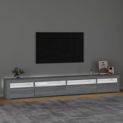 Harmaa tv-taso led-valoilla Harghitei 270x35x40cm