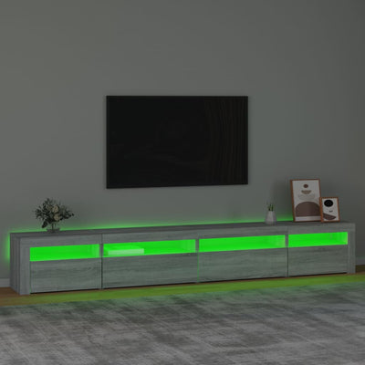 TV-taso LED-valoilla harmaa Sonoma 270x35x40 cm