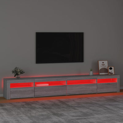 Harmaa tv-taso led-valoilla Harghitei 270x35x40cm
