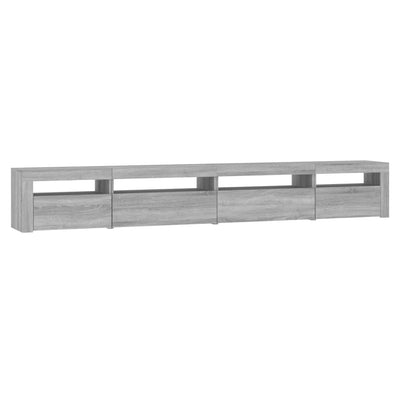 TV-taso LED-valoilla harmaa Sonoma 270x35x40 cm