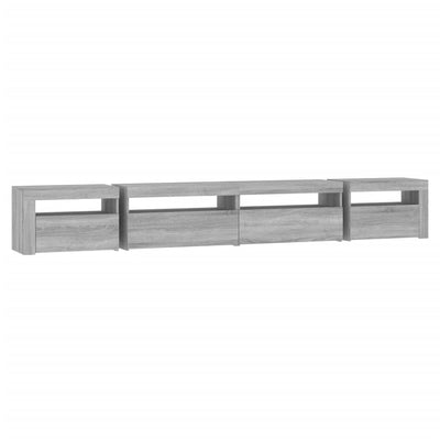 TV-taso LED-valoilla harmaa Sonoma 270x35x40 cm