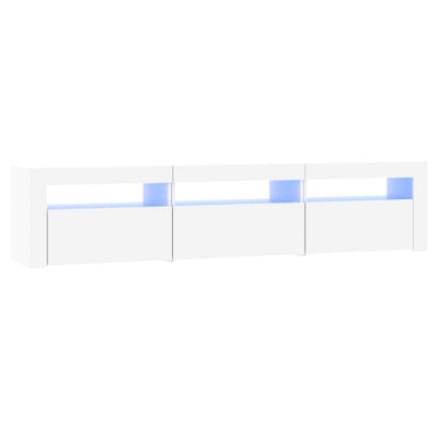 TV-taso LED-valoilla valkoinen 180x35x40 cm