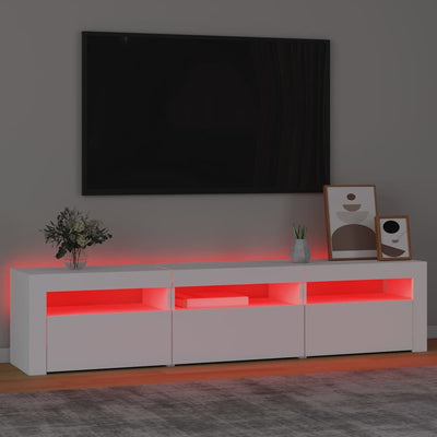 Valkoinen tv-taso led-valoilla Ranciu 180x35x40cm