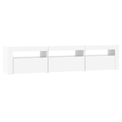 TV-taso LED-valoilla valkoinen 180x35x40 cm
