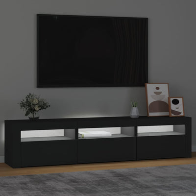 TV-taso LED-valoilla musta 180x35x40 cm