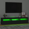 TV-taso LED-valoilla musta 180x35x40 cm