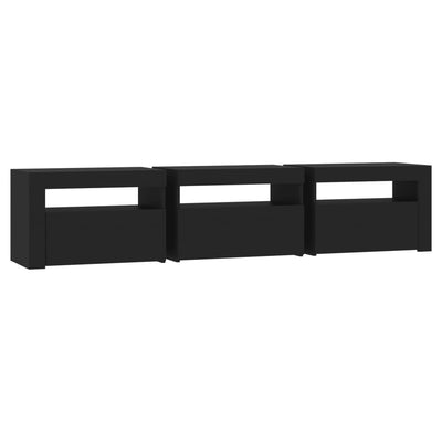 TV-taso LED-valoilla musta 180x35x40 cm