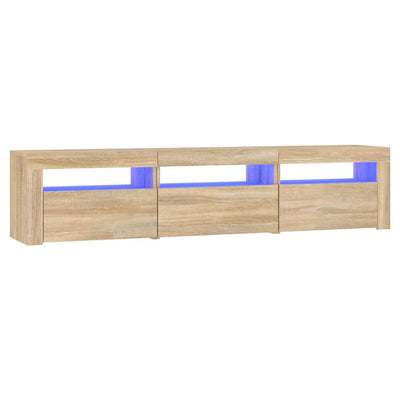 TV-taso LED-valoilla Sonoma-tammi 180x35x40 cm
