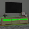 TV-taso LED-valoilla Sonoma-tammi 180x35x40 cm