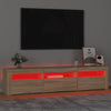 TV-taso LED-valoilla Sonoma-tammi 180x35x40 cm