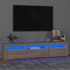 TV-taso LED-valoilla Sonoma-tammi 180x35x40 cm