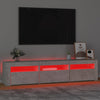 TV-taso LED-valoilla betoninharmaa 180x35x40 cm