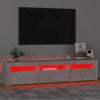 Betoninharmaa tv-taso led-valoilla Ranciu 180x35x40cm