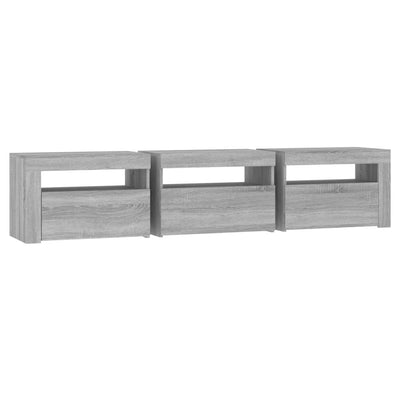 TV-taso LED-valoilla harmaa Sonoma 180x35x40 cm