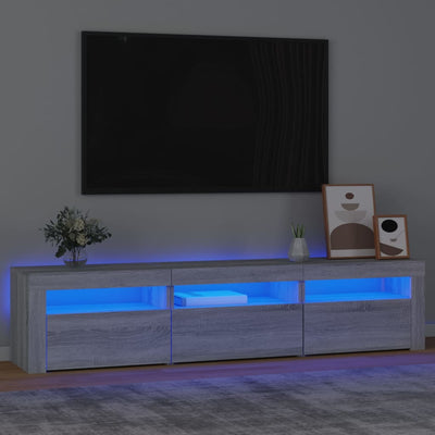 Harmaa tv-taso led-valoilla Ranciu 180x35x40cm (sonoma)