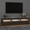 TV-taso LED-valoilla ruskea tammi 180x35x40 cm