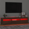 TV-taso LED-valoilla ruskea tammi 180x35x40 cm