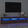 TV-taso LED-valoilla ruskea tammi 180x35x40 cm