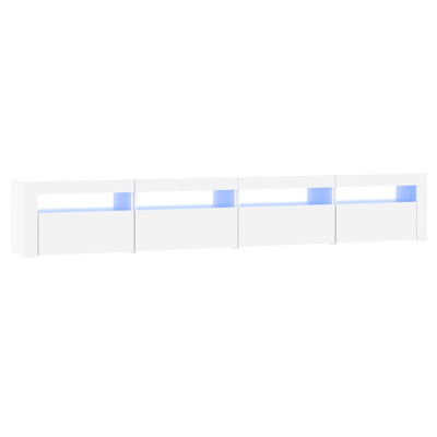 TV-taso LED-valoilla valkoinen 240x35x40 cm