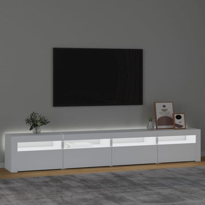 Valkoinen tv-taso led-valoilla Harghitei 240x35x40cm