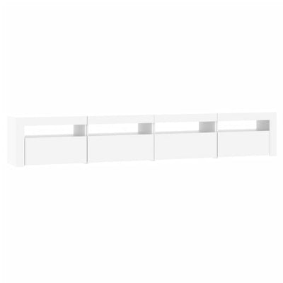 TV-taso LED-valoilla valkoinen 240x35x40 cm