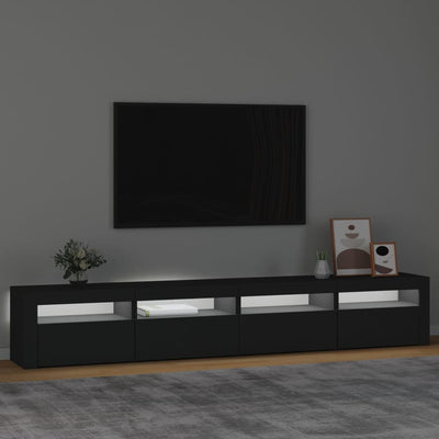 TV-taso LED-valoilla musta 240x35x40 cm