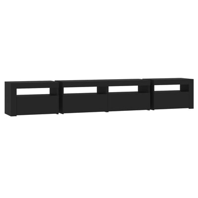 TV-taso LED-valoilla musta 240x35x40 cm