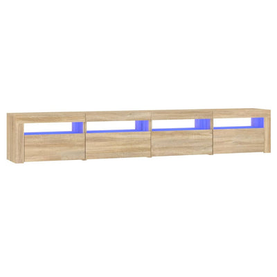 TV-taso LED-valoilla Sonoma-tammi 240x35x40 cm